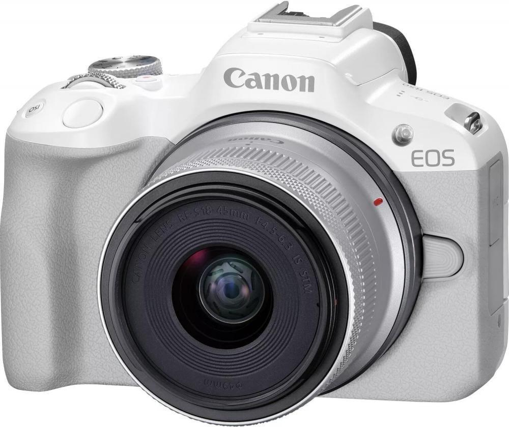 Mirrorless camera Canon EOS R50 kit RF-S 18-45mm IS STM White (5812C030) photo 1