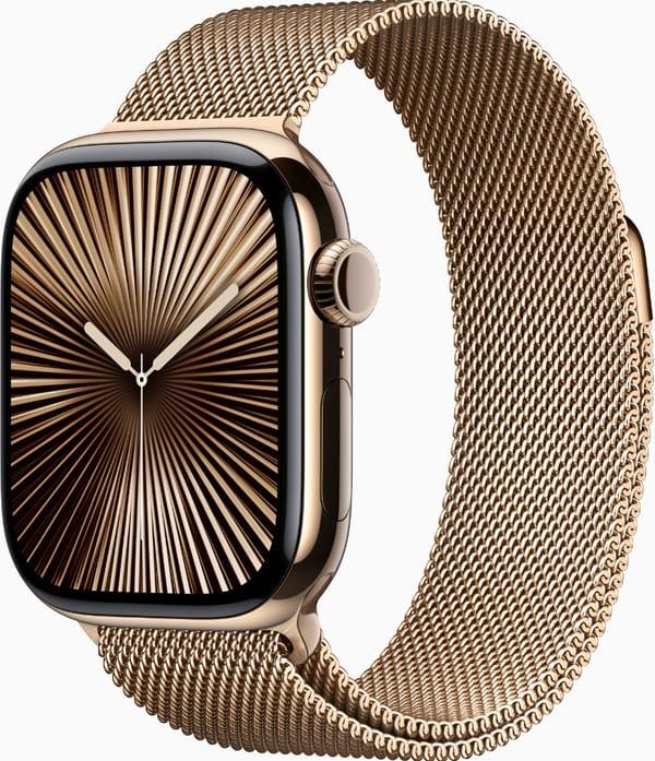 Смарт-годинники Apple Watch Series 10 GPS + Cellular 42mm Gold Titanium Case w. Gold Milanese Loop (MX083) фото 1