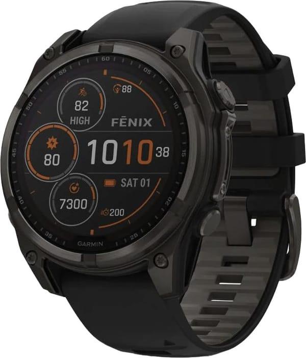 Спортивні годинник Garmin Fenix 8 51mm Solar Sapphire Carbon Gray DLC Titanium w. Black/Pebble Gray S. Band (010-02907-10/11) фото 1