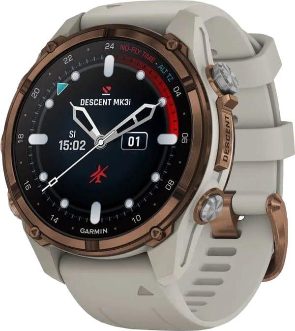 Смарт-годинник Garmin Descen Mk3i – 43 mm Bronze PVD Titanium with French Gray Silicone Band (010-02753-13/14) фото 1