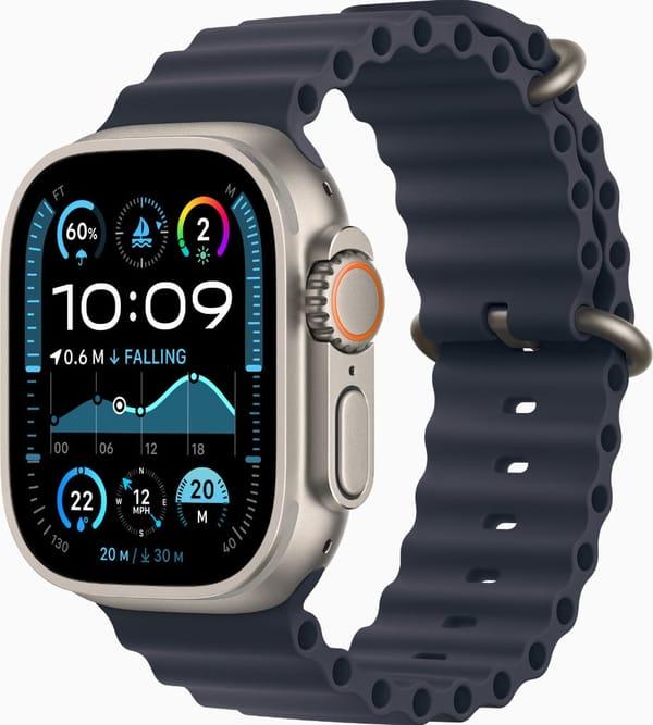 Розумний годинник Apple Watch Ultra 2 2024 GPS + Cellular 49mm Natural Titanium Case w. Navy Ocean Band (MX4D3) фото 1