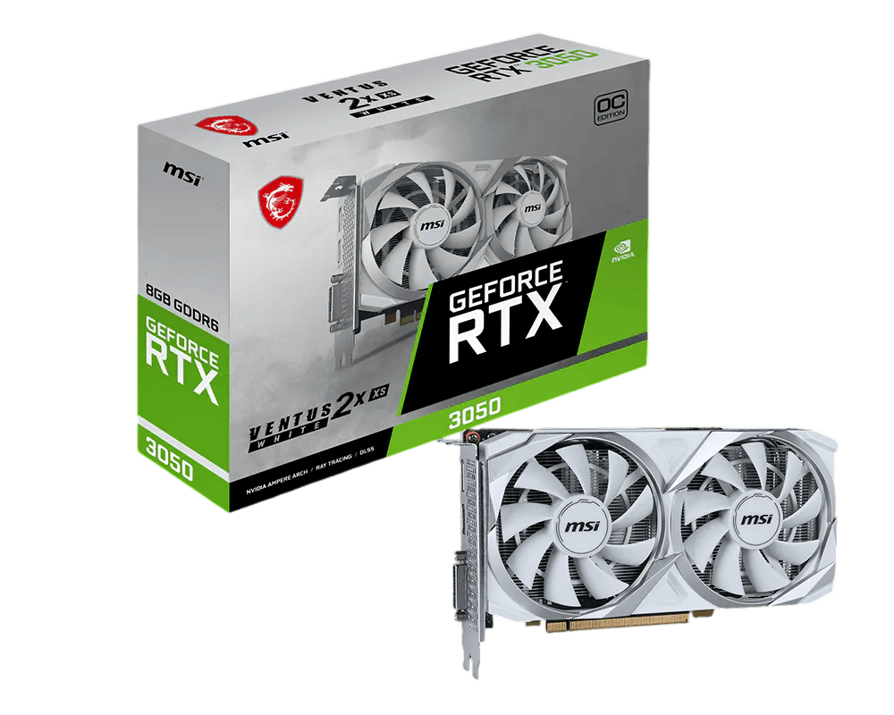 Відеокарта MSI GeForce RTX 3050 VENTUS 2X XS WHITE 8G OC фото 1